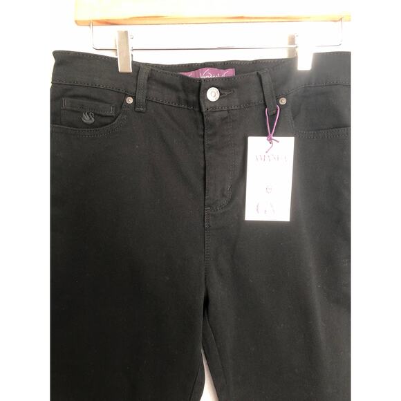 Gloria Vanderbilt Women's 12P Short Amanda Original Slimming Jeans Black NEW - Picture 2 of 7